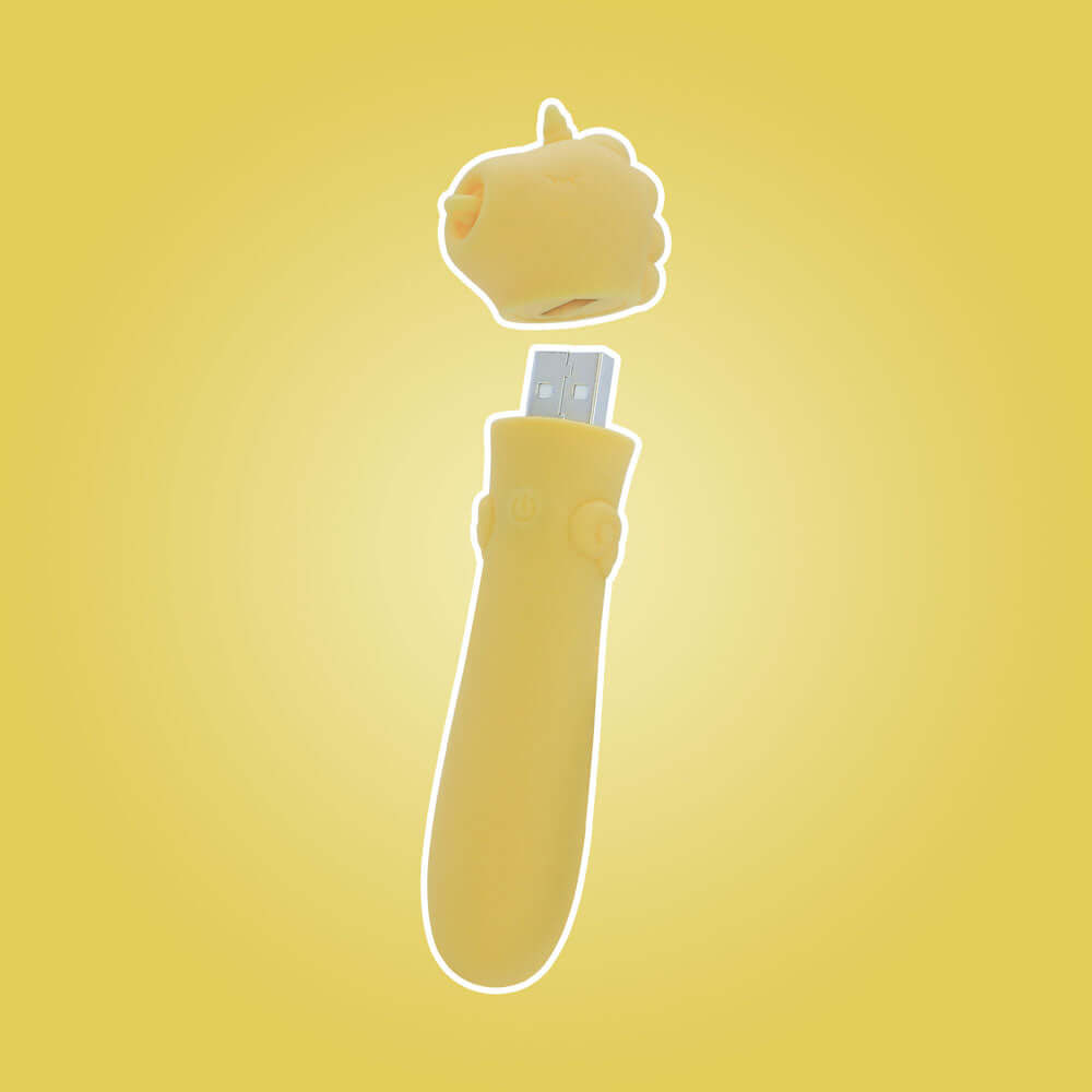 Unihorn - USB Bullet - Bean Blossom - Yellow USB Rechargeable Vibrating Bullet